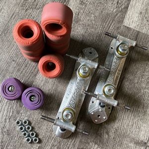 VINTAGE 70s 80s Sure-Grip | Roller Skate Wheels 85A, Super X3 Plate & Toe Stops